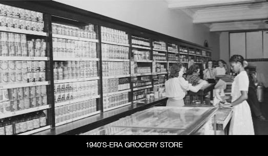 Vintage store 1 Vintage photo of 1940s grocery store